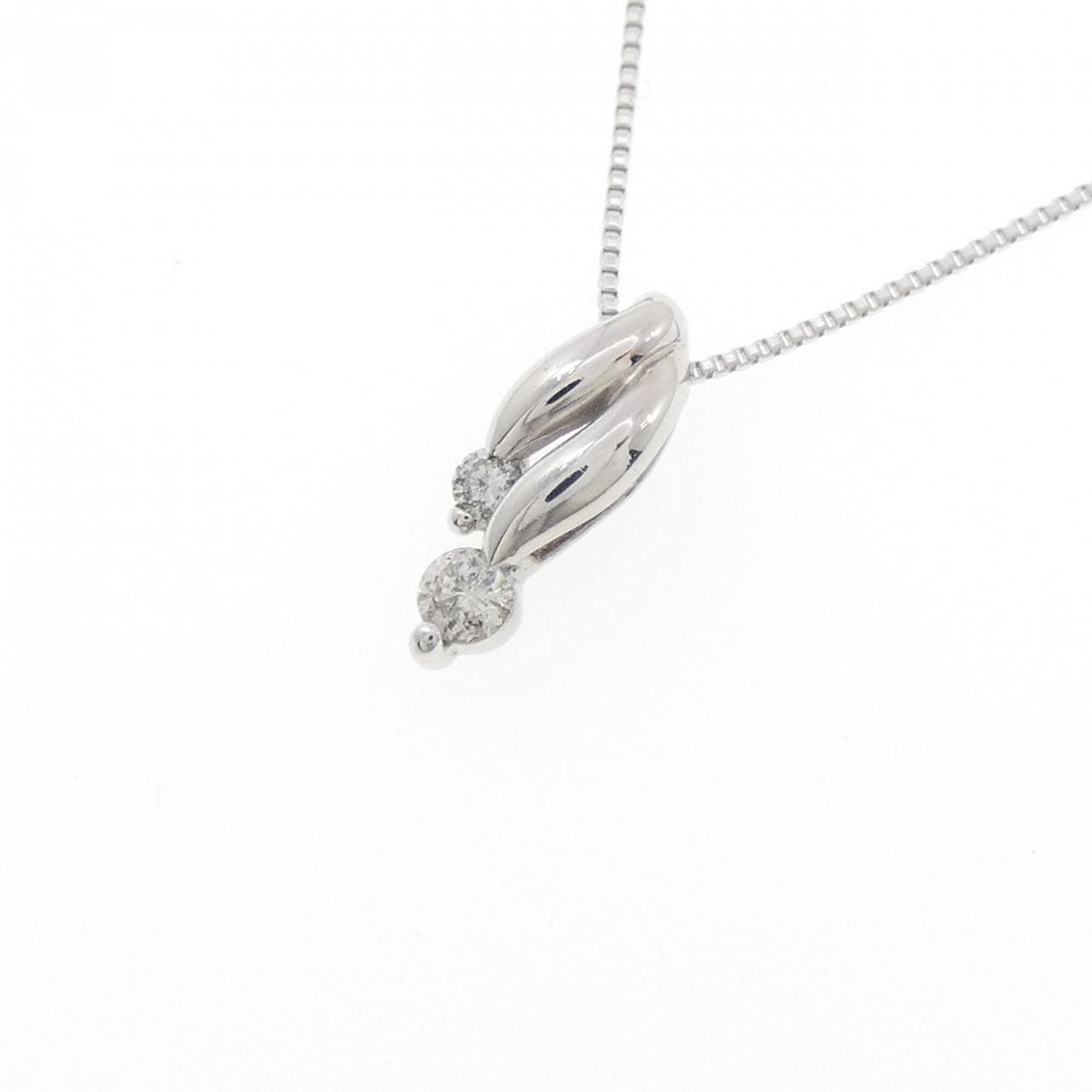K18WG ダイヤモンド ネックレス 0.10CT