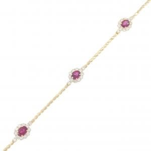 【新品】K18YG ルビー ブレスレット 1.01CT