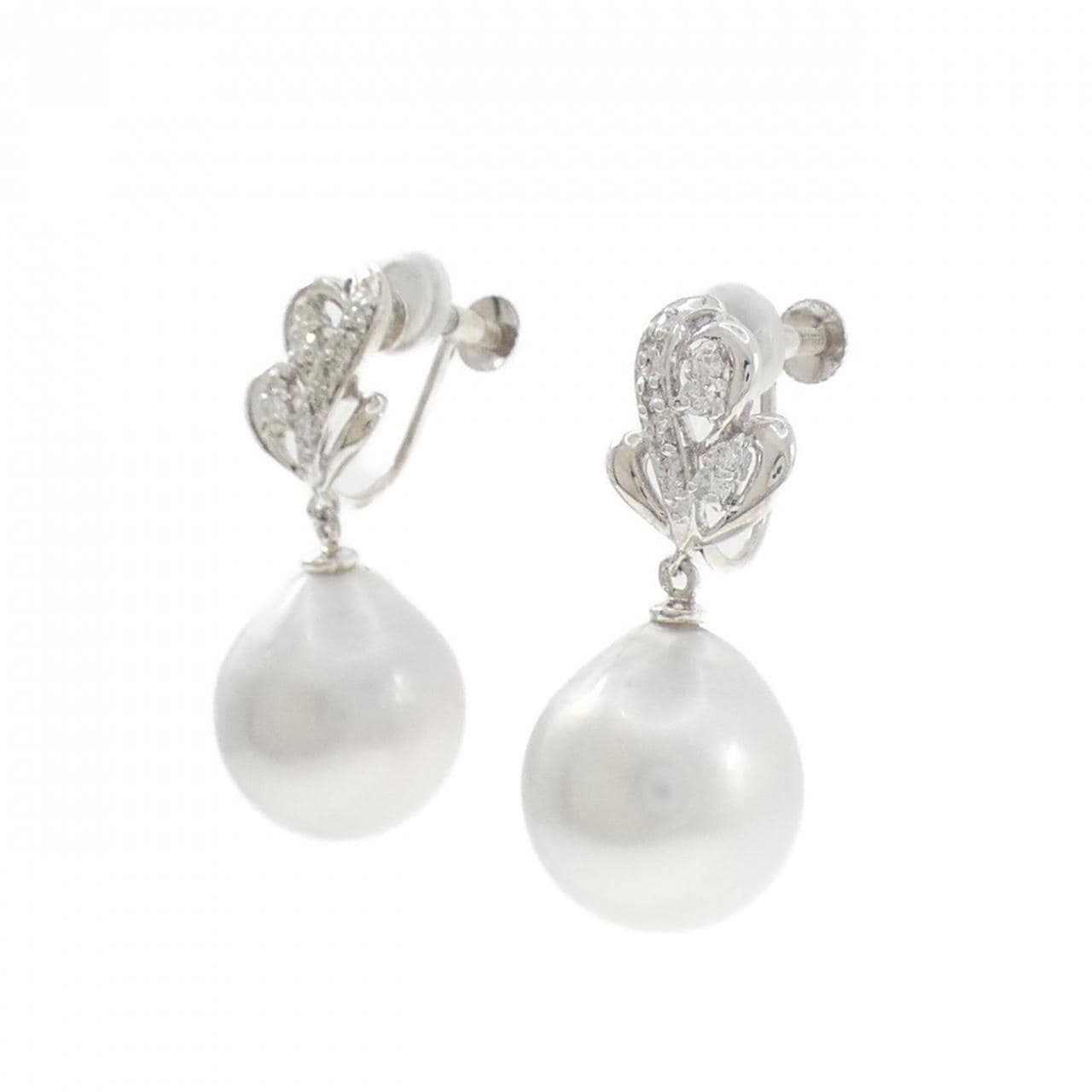 PT900/PT850 白蝶パール イヤリング