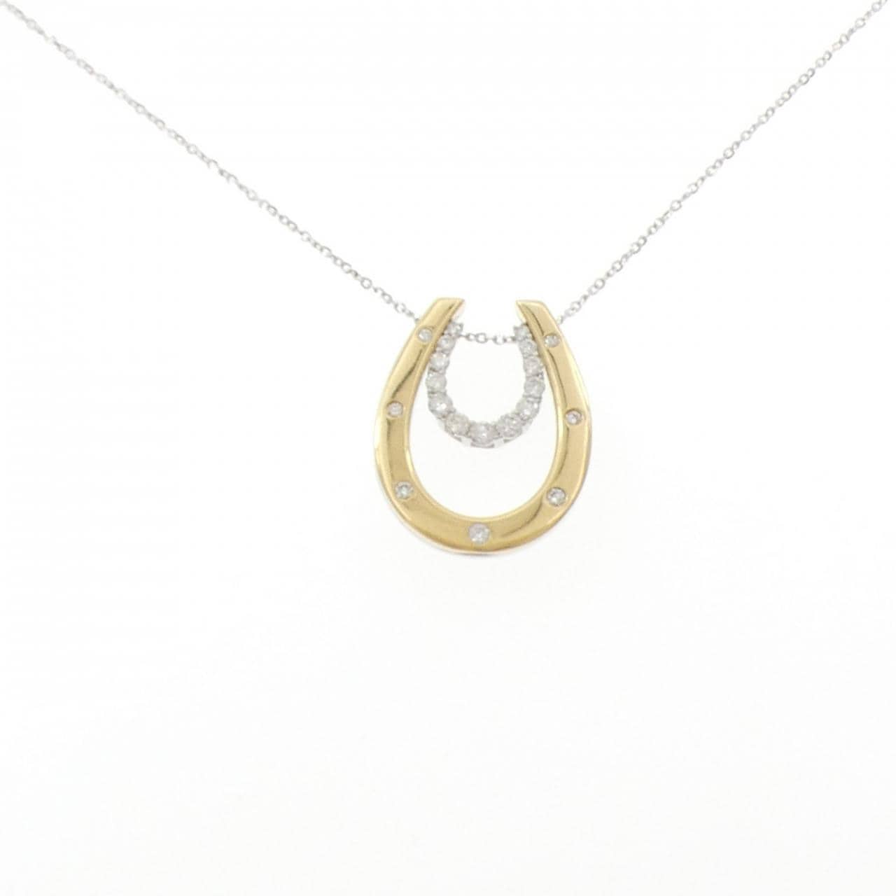 K18WG/K18YG/PT900 2WAY ダイヤモンド ネックレス 0.43CT