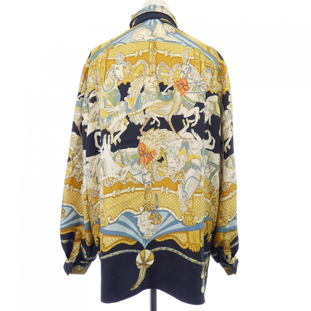 【ヴィンテージ】エルメス HERMES TOURNEZ MANEGE ツイルレーヌ. シャツ