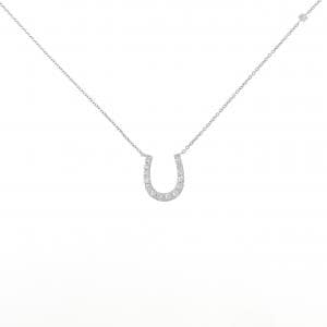 K18WG ホースシュー ダイヤモンド ネックレス 0.20CT