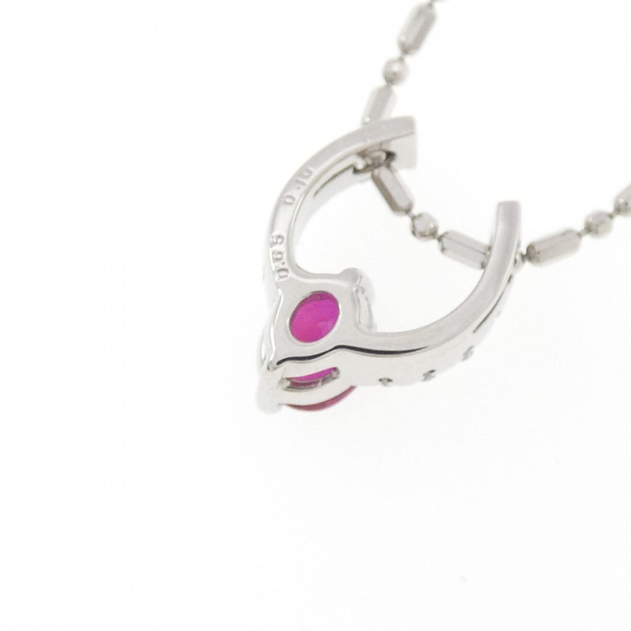 PT900/PT850 ルビー ネックレス 0.65CT