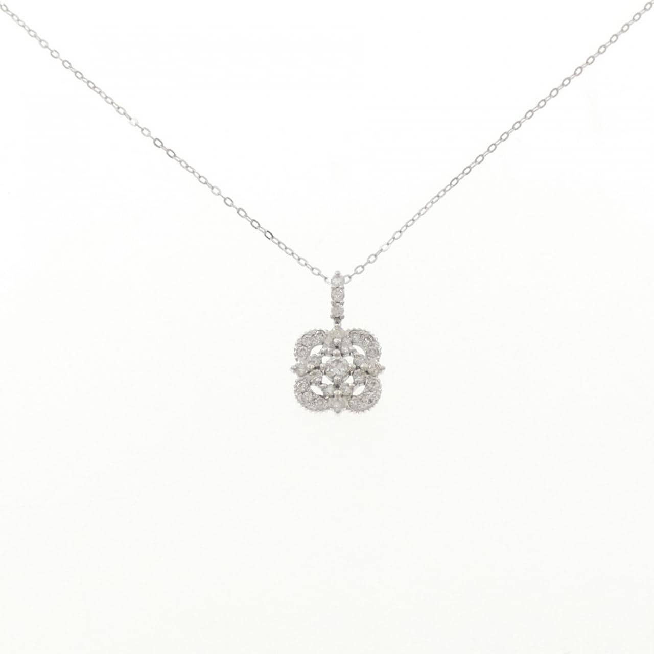 K18WG ダイヤモンド ネックレス 0.24CT