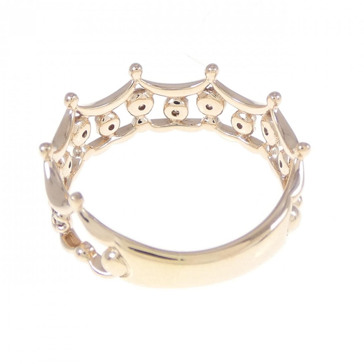 K10PG 皇冠钻石戒指 0.13CT