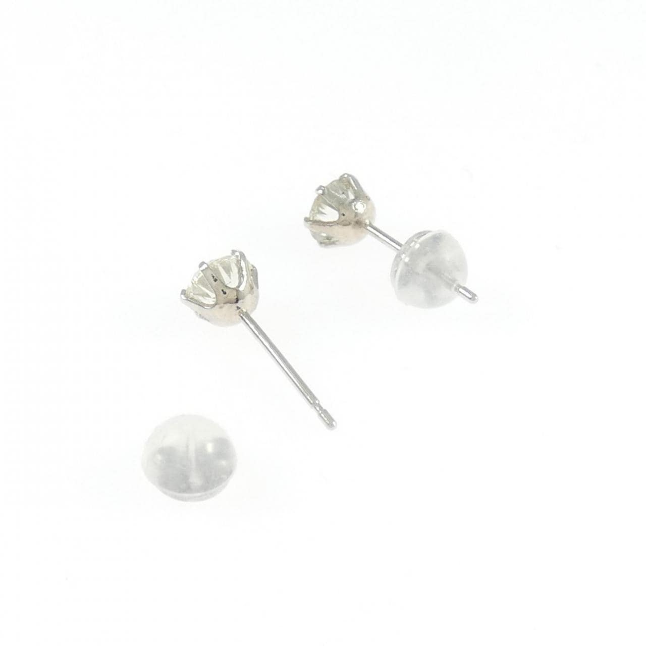 PT900 ソリティア ダイヤモンド ピアス 0.80CT