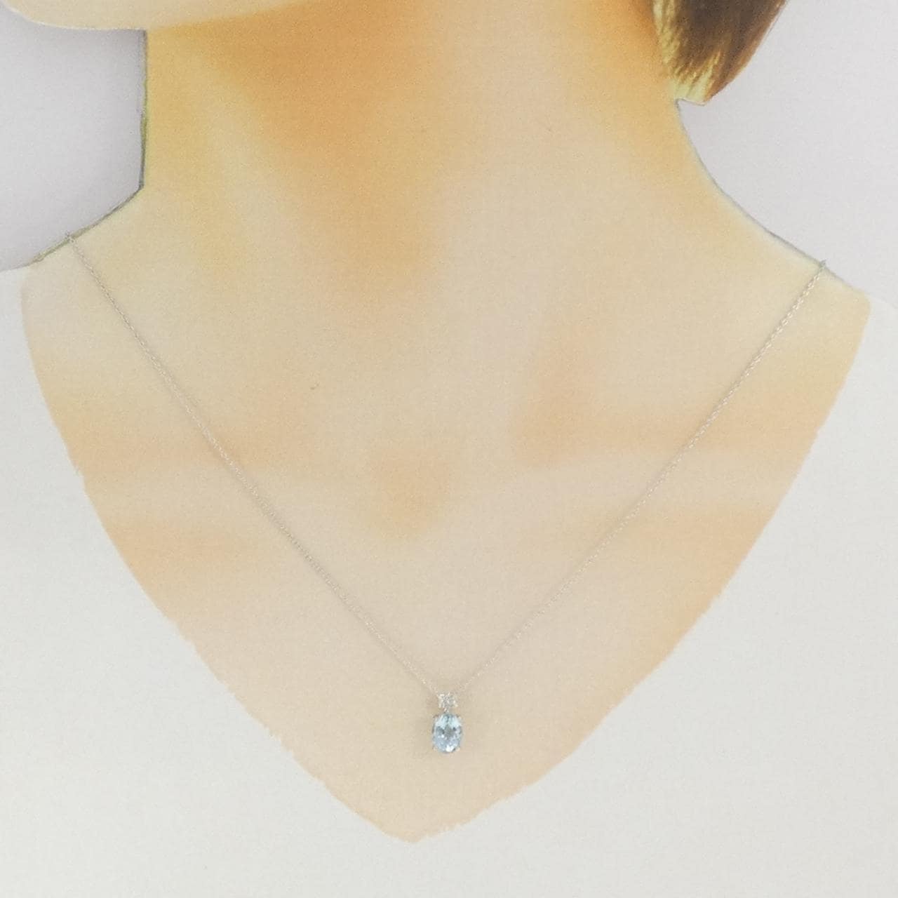 K18WG Aquamarine necklace 1.36CT