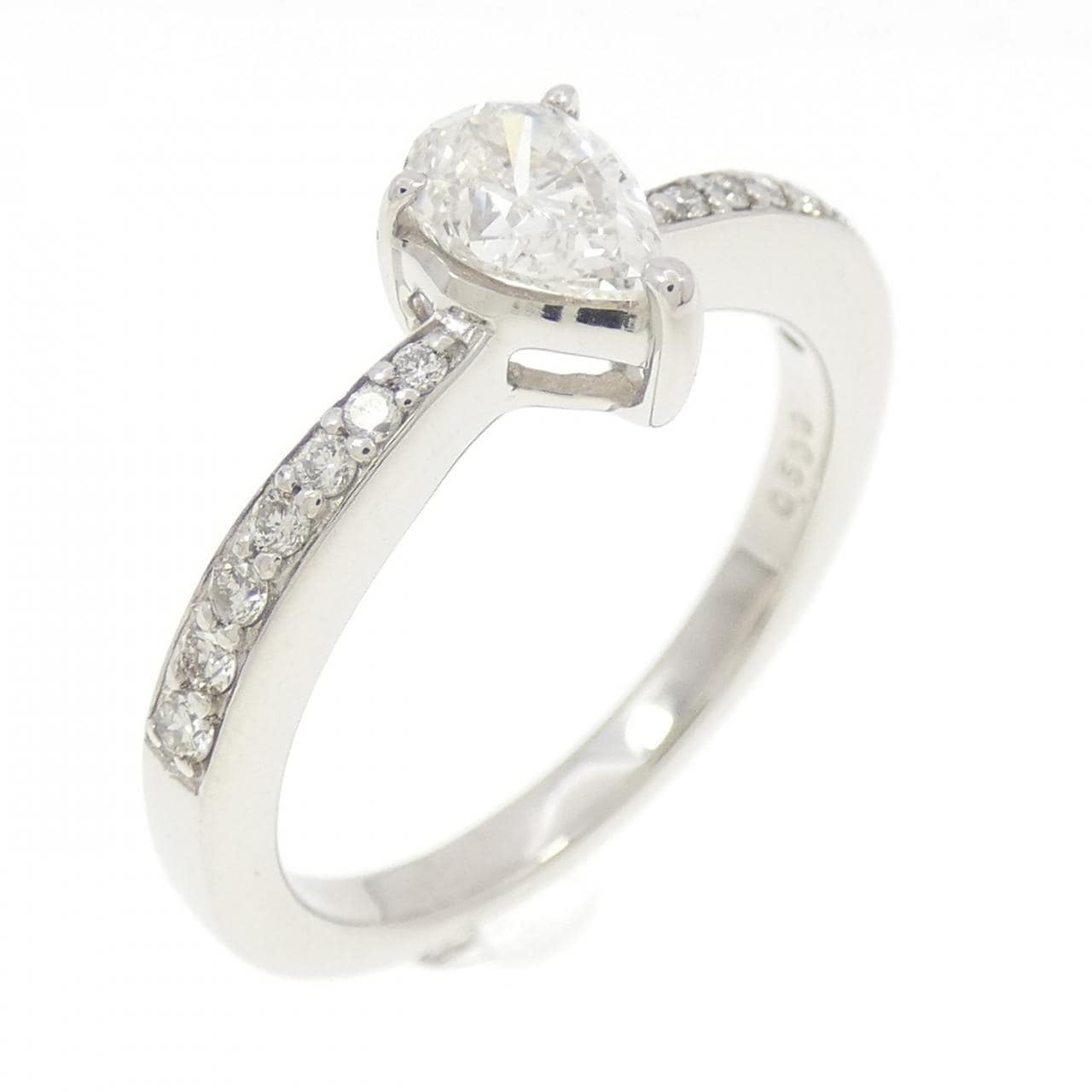 PT950 ダイヤモンド リング 0.500CT J VS2 ペアシェイプ