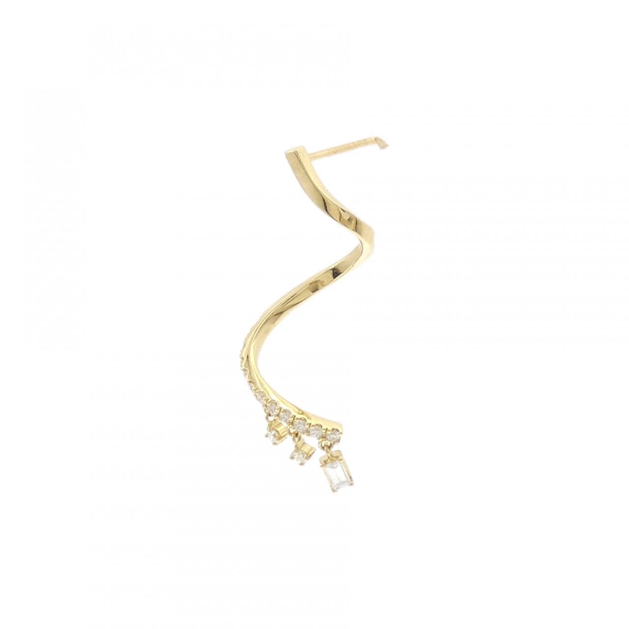 アーカー シャンデリアスウェイツイスト ピアス 0.12CT 片耳
