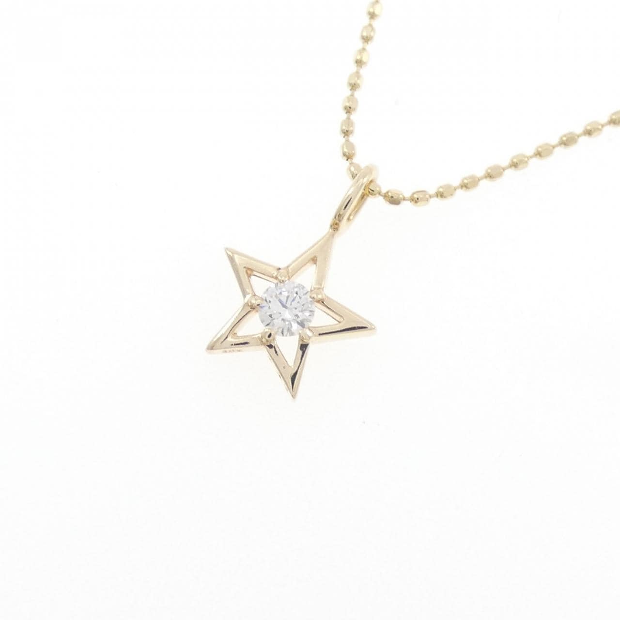 K10YG スター ダイヤモンド ネックレス 0.07CT