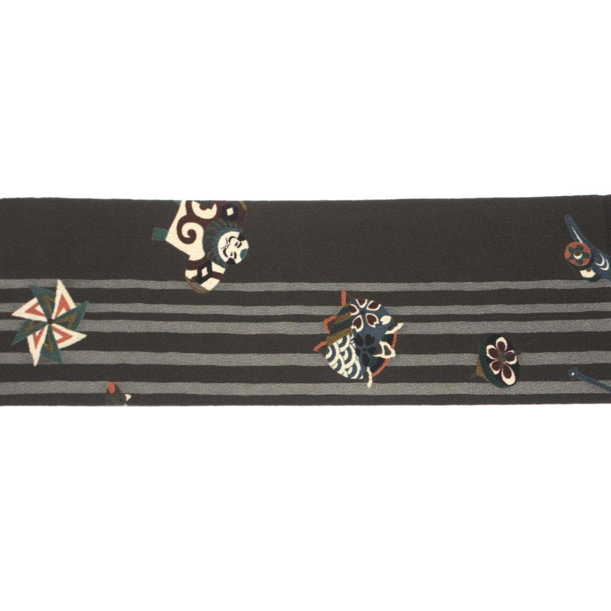 名古屋帯　ちりめん染帯　全通柄