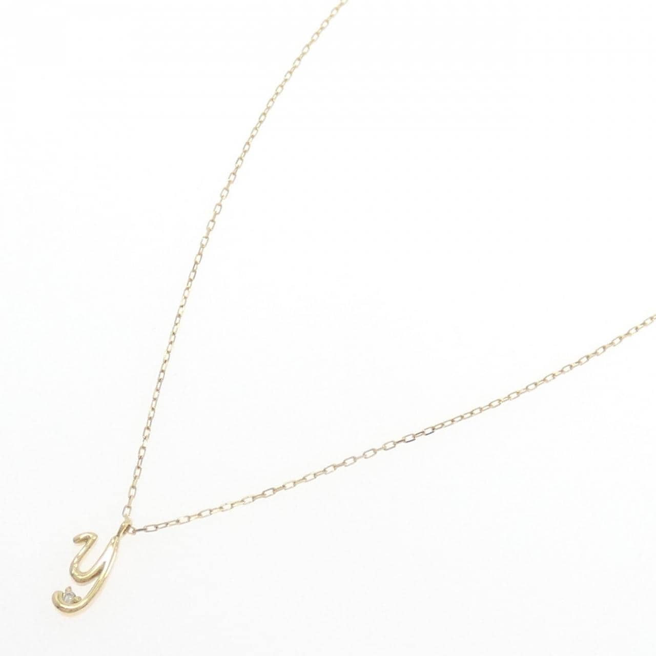 K18YG イニシャルY ダイヤモンド ネックレス 0.01CT