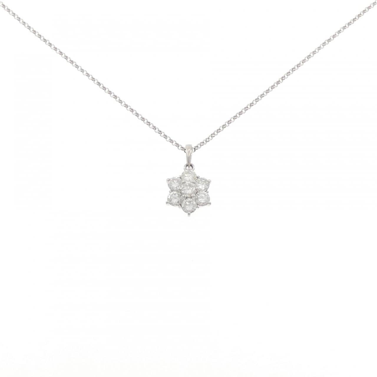 PT900/PT850 フラワー ダイヤモンド ネックレス 1.00CT