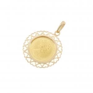 K18YG(枠) コイン ペンダント