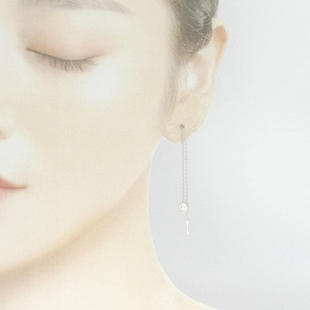 K18WG ダイヤモンド ピアス 0.42CT