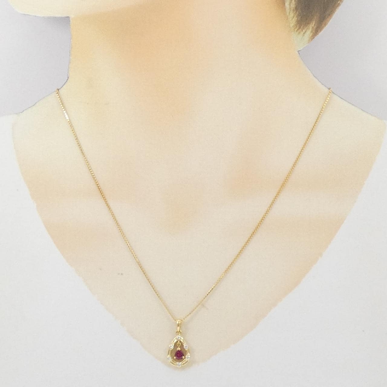 750YG/K18YG ルビー ネックレス