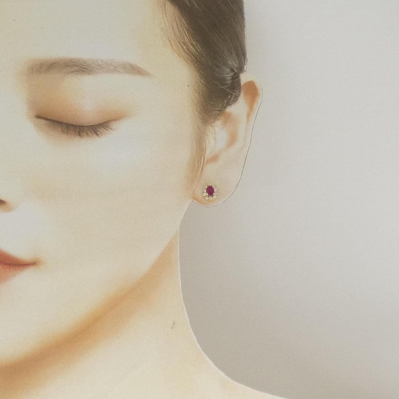 K18YG ルビー ピアス