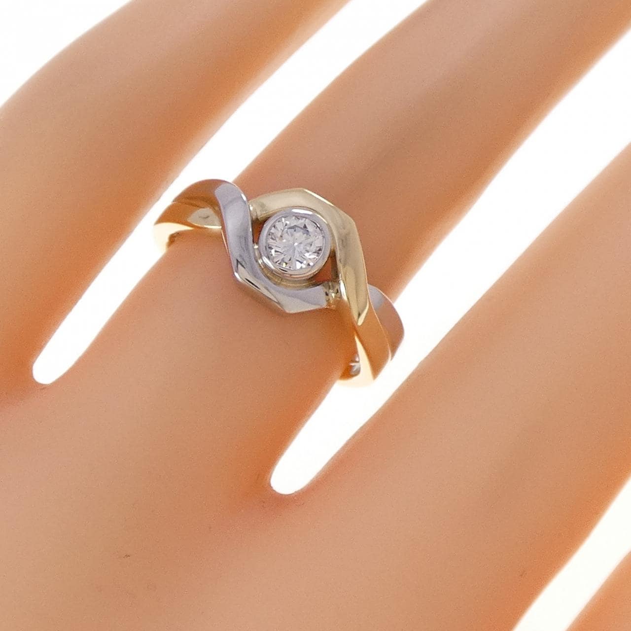 PT900/K18YG ダイヤモンド リング 0.196CT