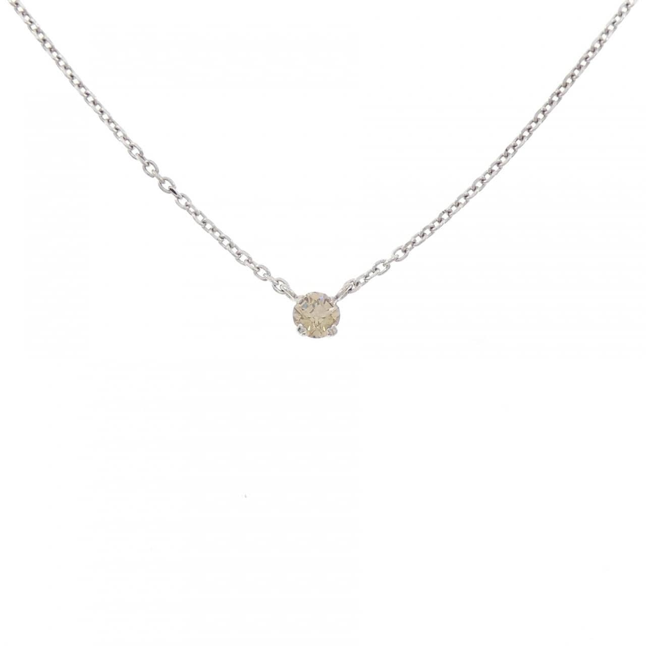 K10WG ソリティア ダイヤモンド ネックレス 0.10CT