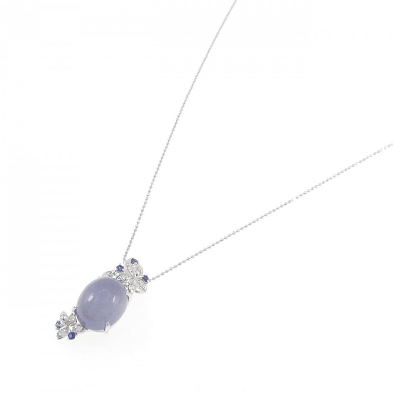 K18WG カルセドニー ネックレス 8.09CT