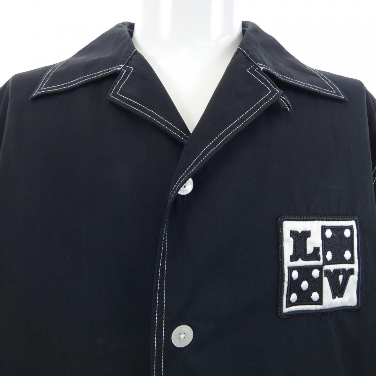 ルイヴィトン LOUIS VUITTON エンブロイダードショートスルーブコットンシャツ HRS89WLVD S／Sシャツ