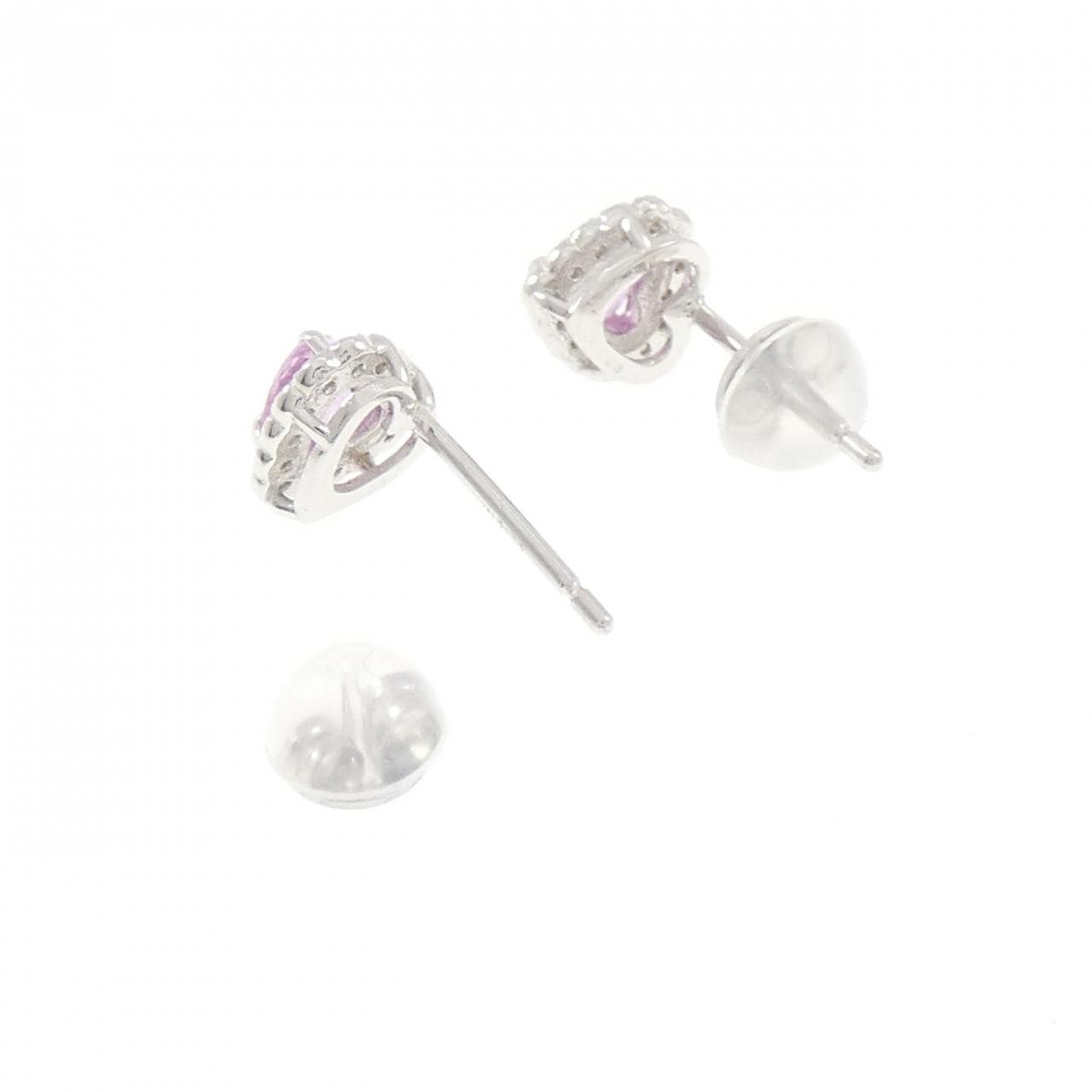 K18WG ハート サファイヤ ピアス 0.56CT