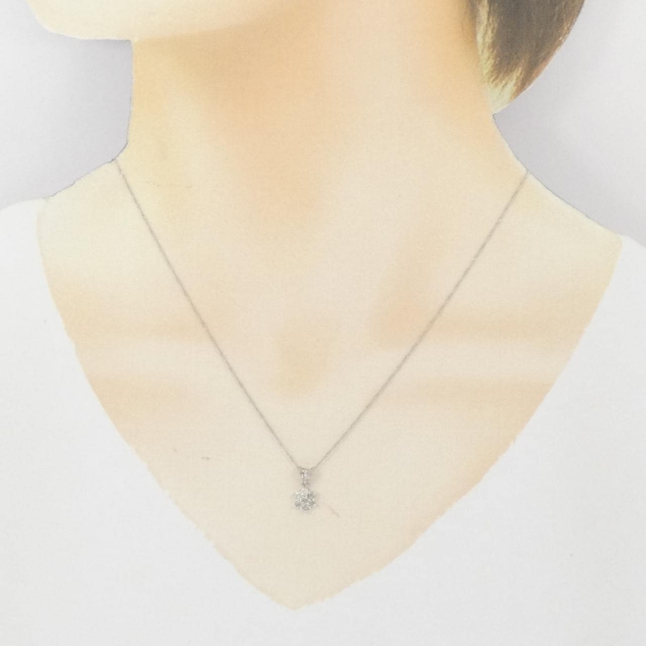 K18WG ダイヤモンド ネックレス 0.3CT