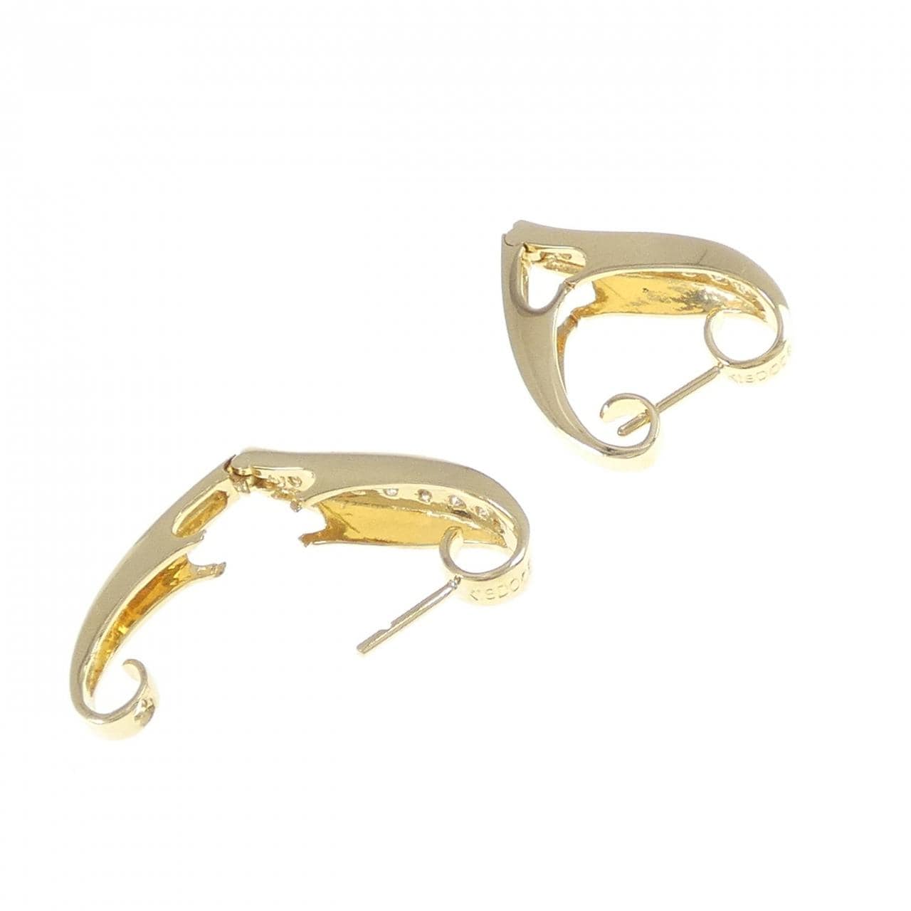 K18YG ハート ダイヤモンド ピアス 0.16CT