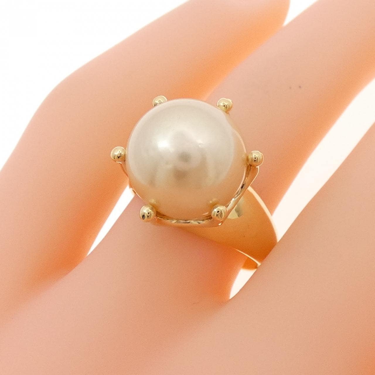 K18YG White Butterfly Pearl ring 11.6mm