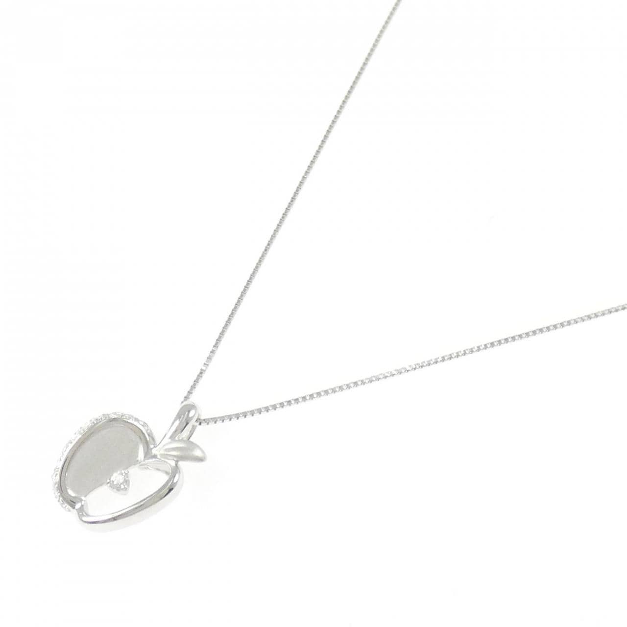 K18WG アップル ダイヤモンド ネックレス 0.20CT