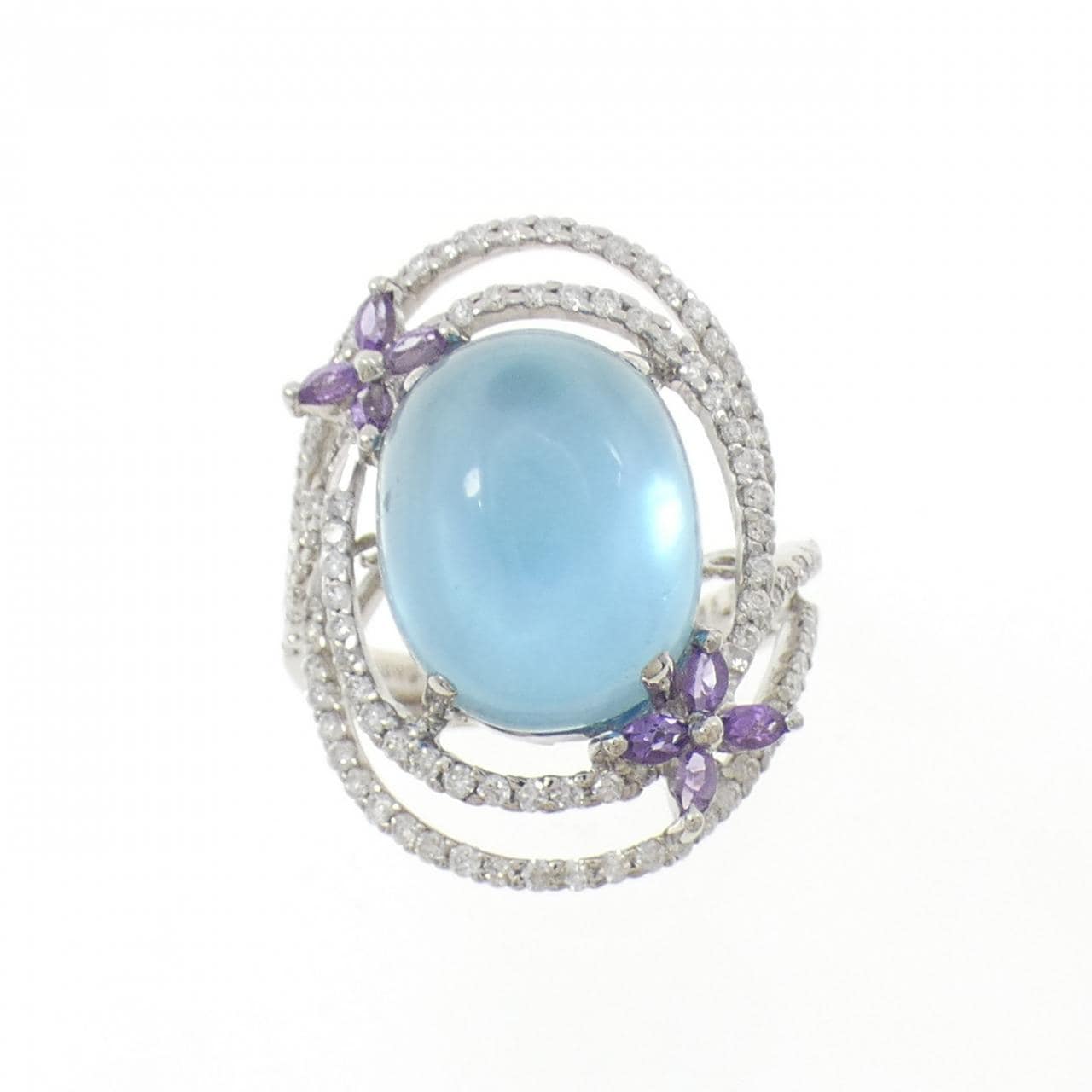 K18WG カラーストーン リング