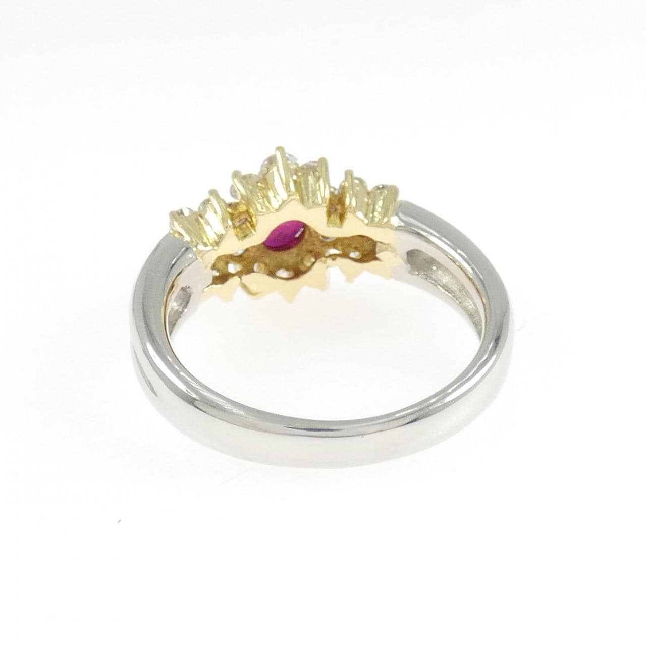 PT900/K18YG ルビー リング 0.65CT