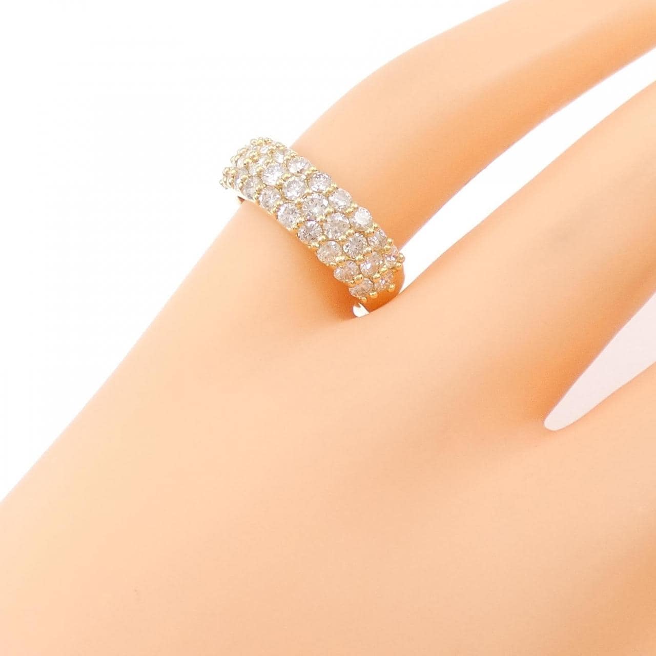 K18YG Pave Diamond Pinky Ring 1.05CT