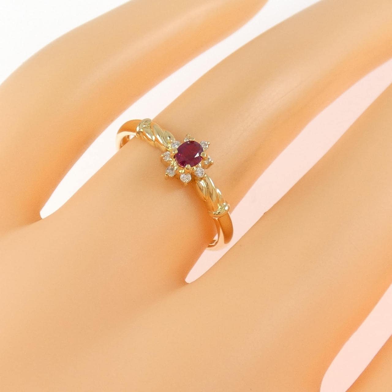 K18YG ルビー リング