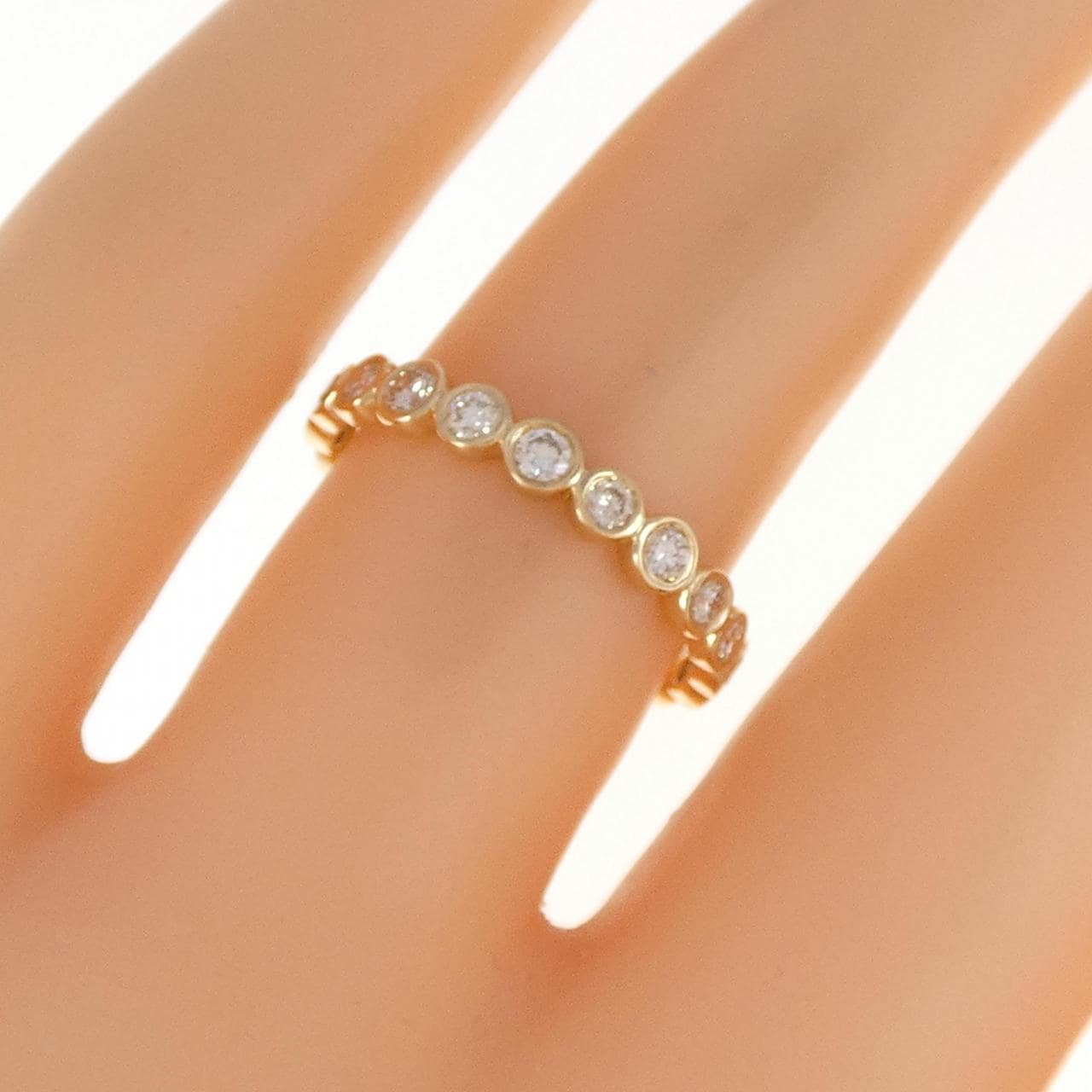 【新品】K18YG フルエタニティ ダイヤモンド リング 0.59CT