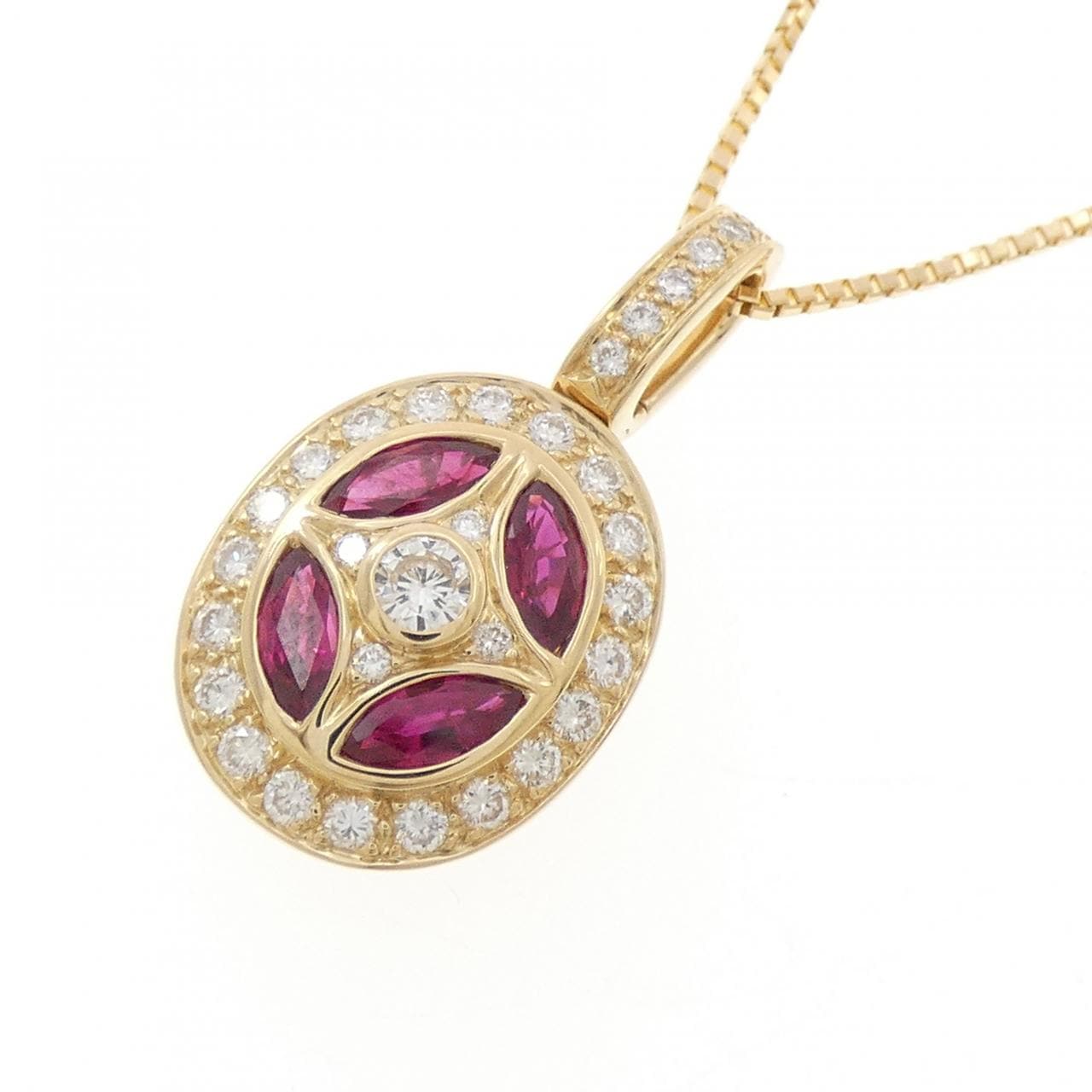 750YG/K18YG ルビー ネックレス