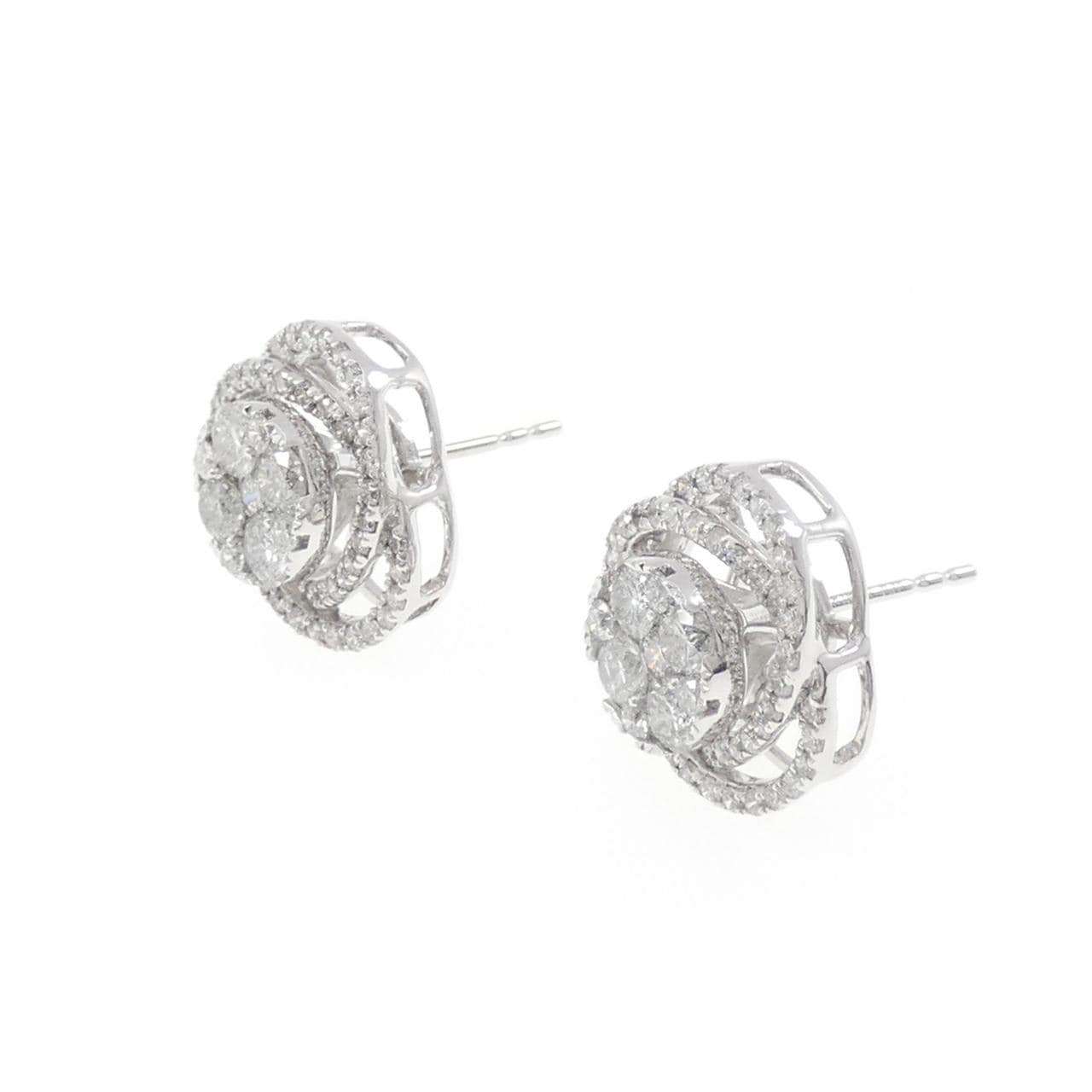 K18WG ダイヤモンド ピアス 1.50CT