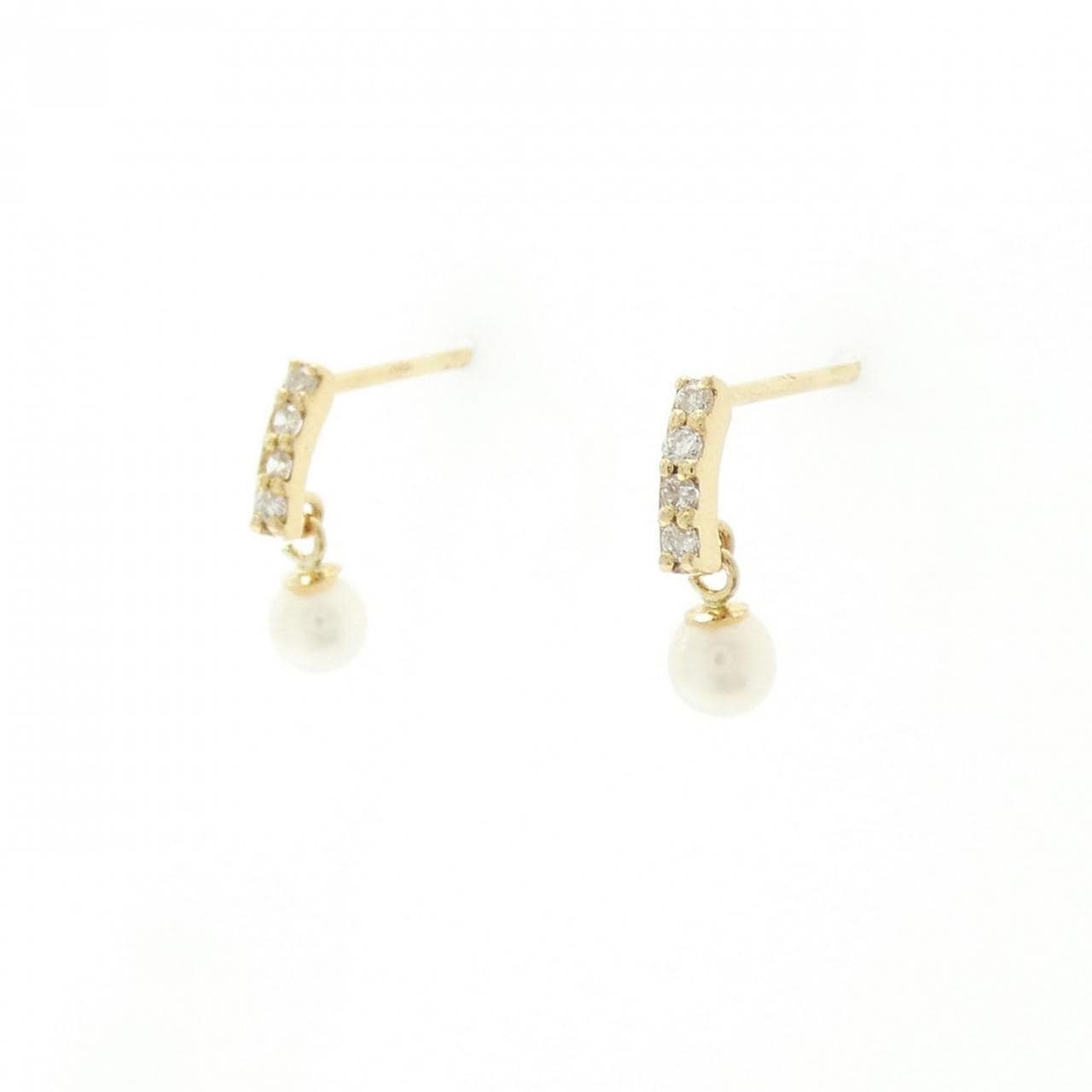 K18YG 淡水パール ピアス