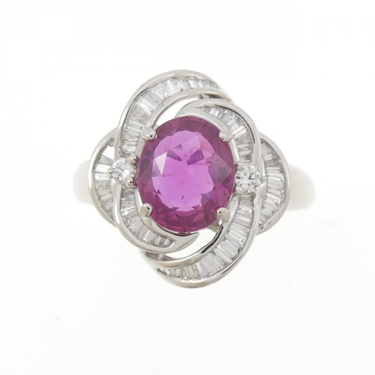 PT950 非加熱 ルビー リング 2.566CT