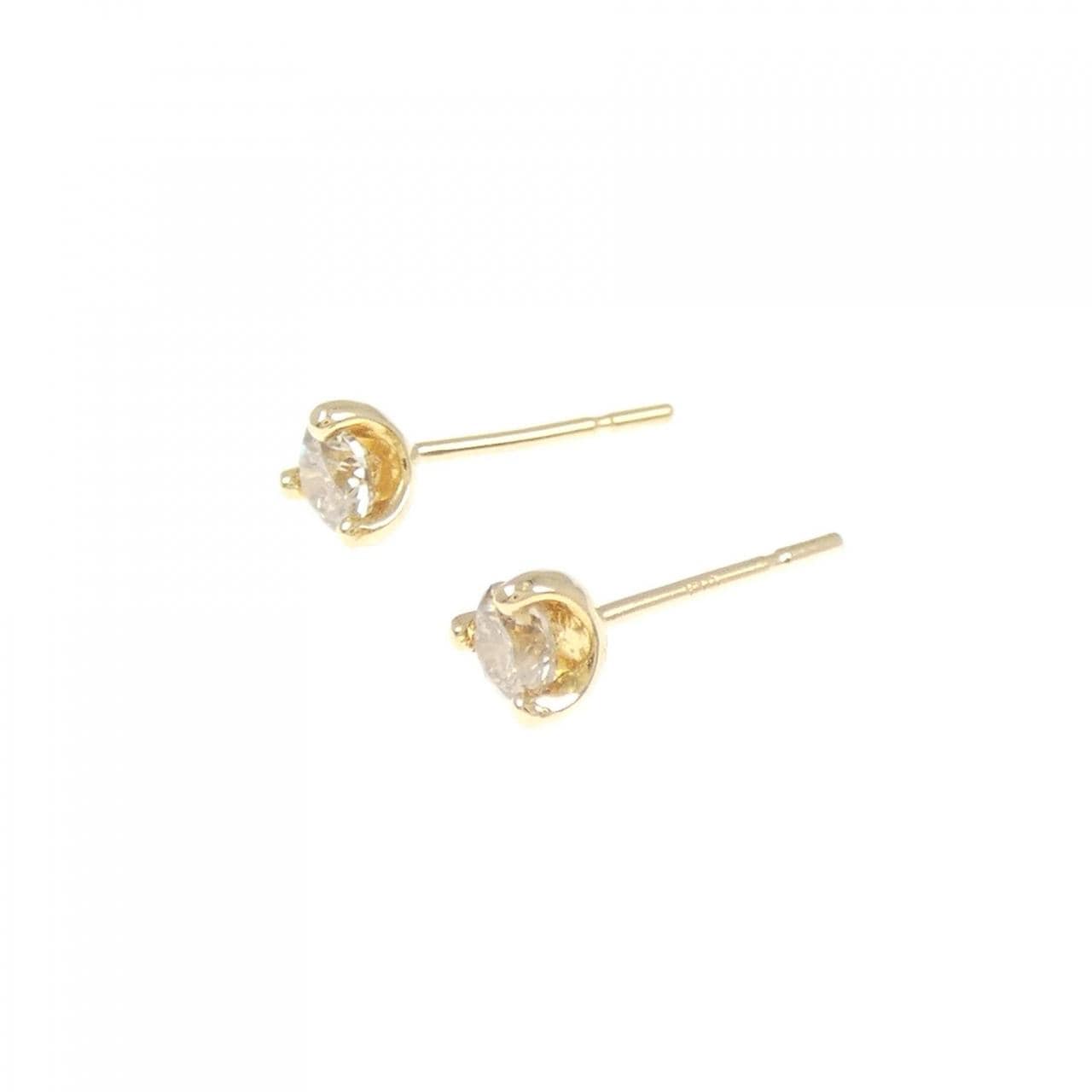 K18YG ソリティア ダイヤモンド ピアス 0.30CT
