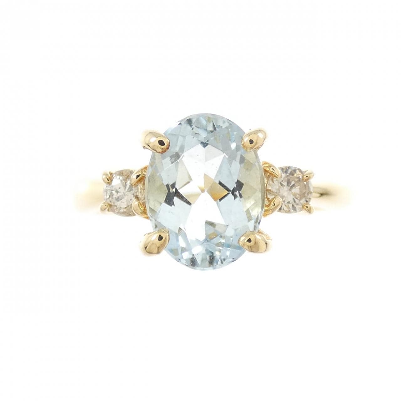 K18YG アクアマリン リング 1.22CT
