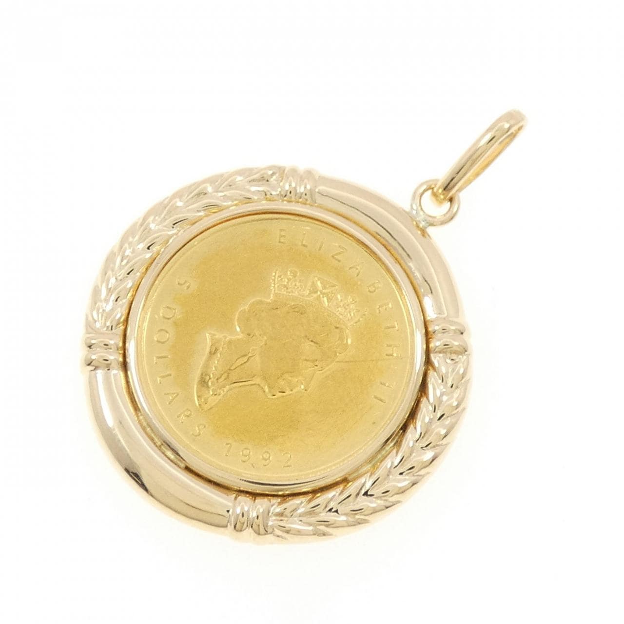 K18YG(枠) コイン ペンダント