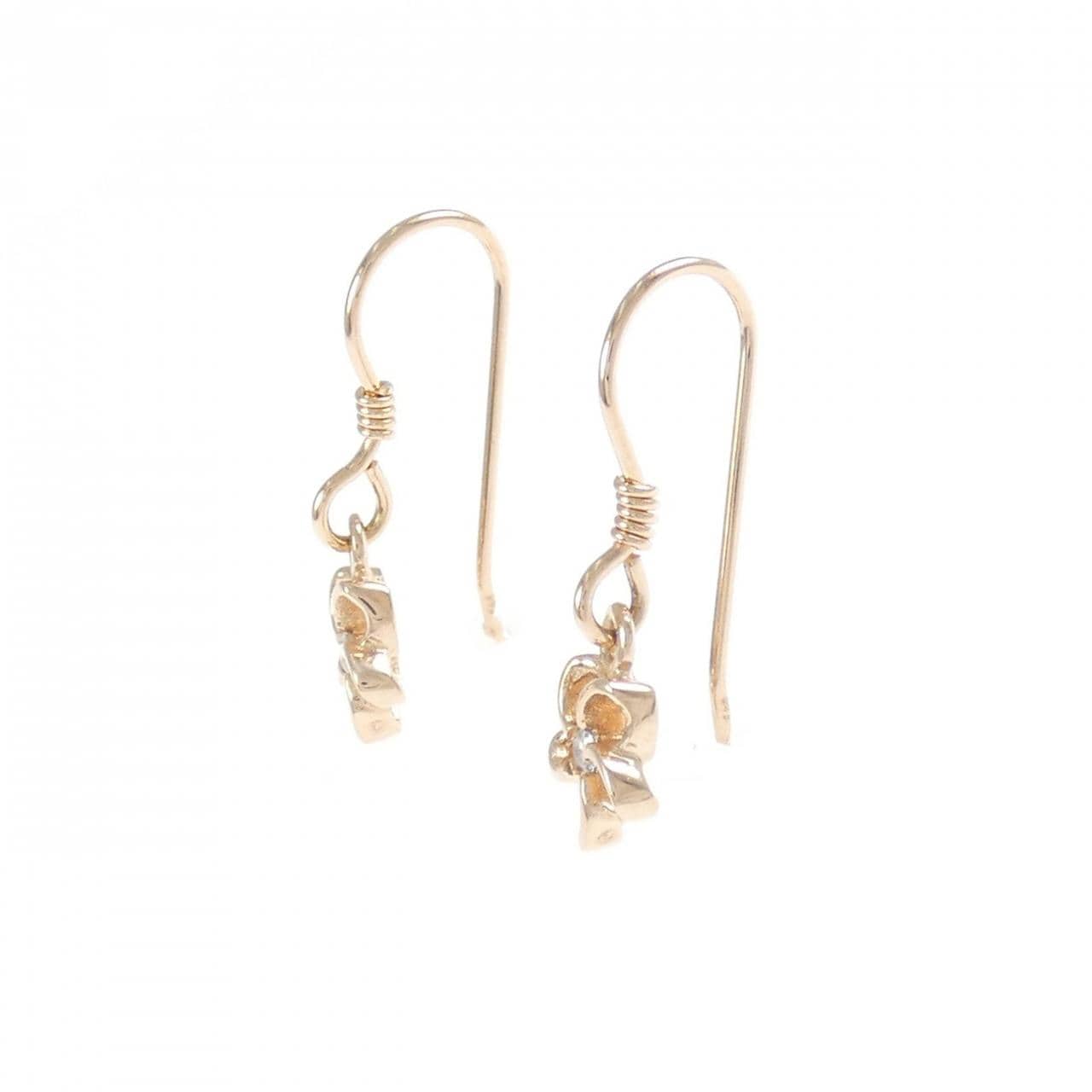 14KPG フラワー キュービック ピアス