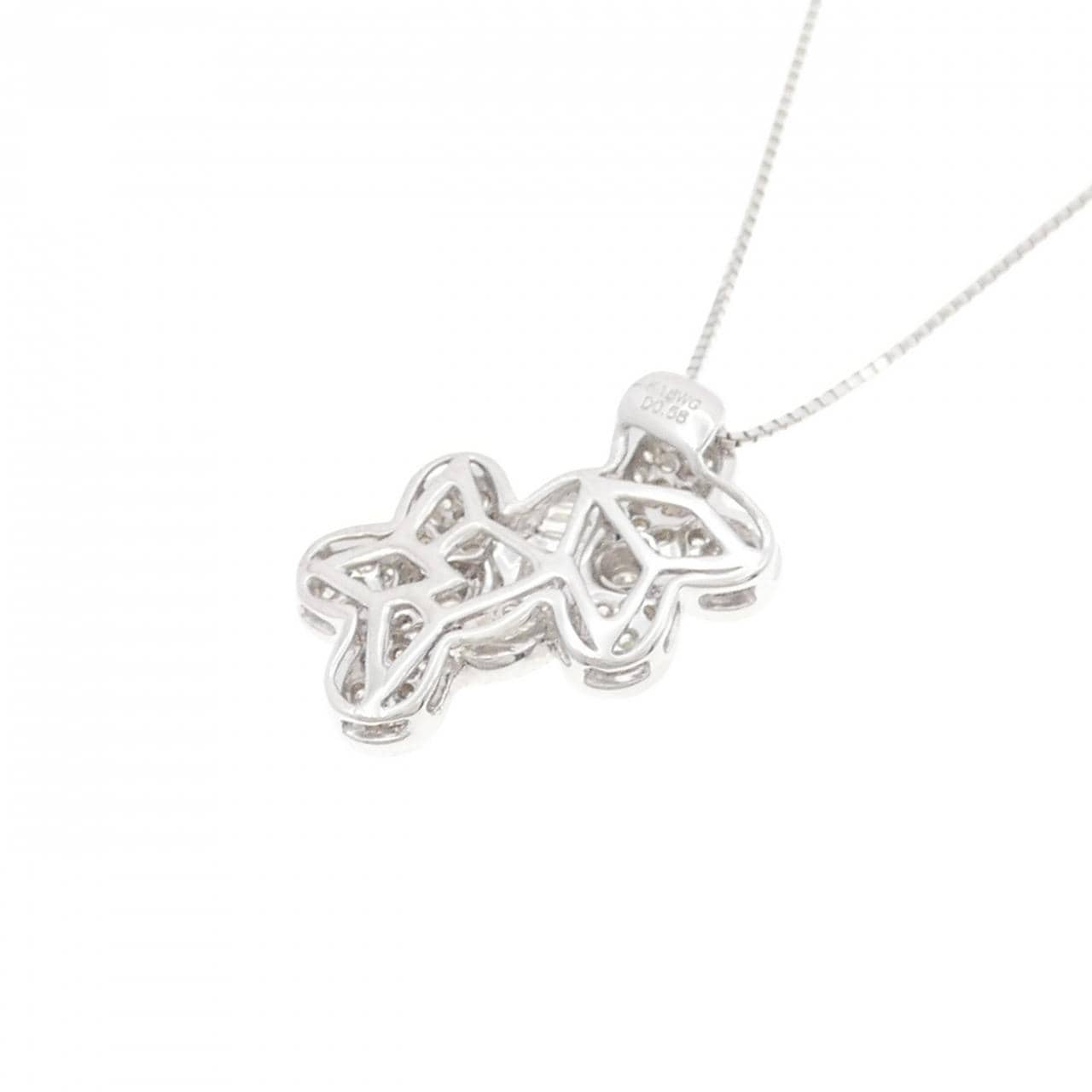 K18WG ダイヤモンド ネックレス 0.58CT