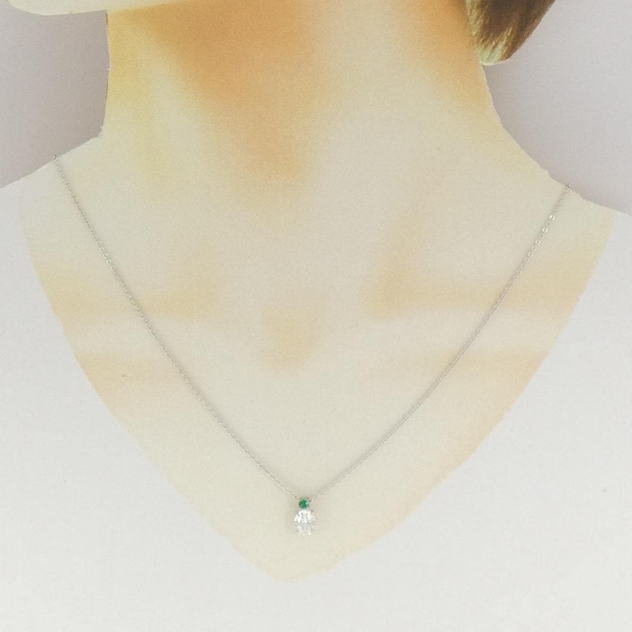 PT900/PT850 ダイヤモンド ネックレス 1.004CT F VS1 オーバルカット