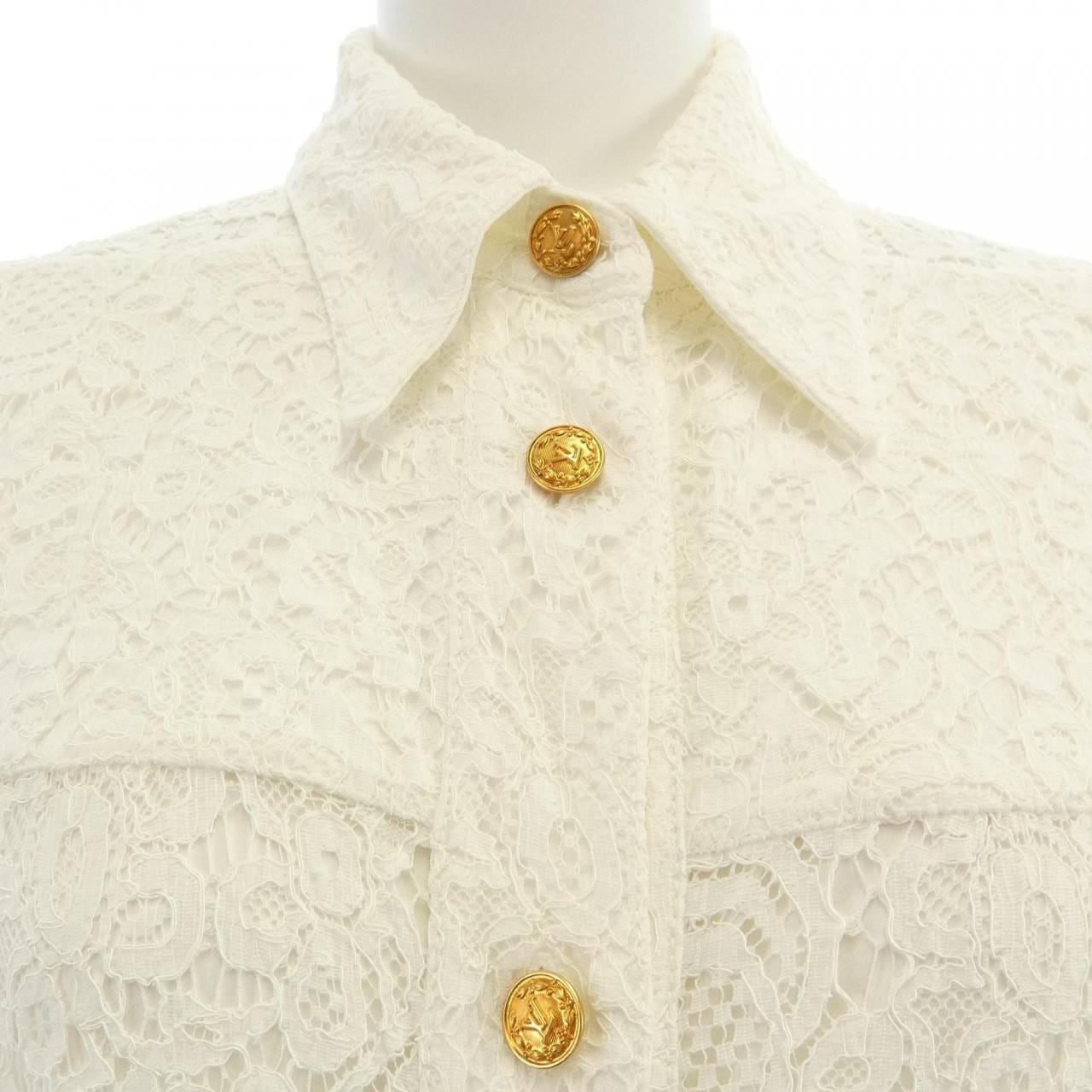 ルイヴィトン LOUIS VUITTON フローラルレースシャツドレス FNDR35O86 ワンピース