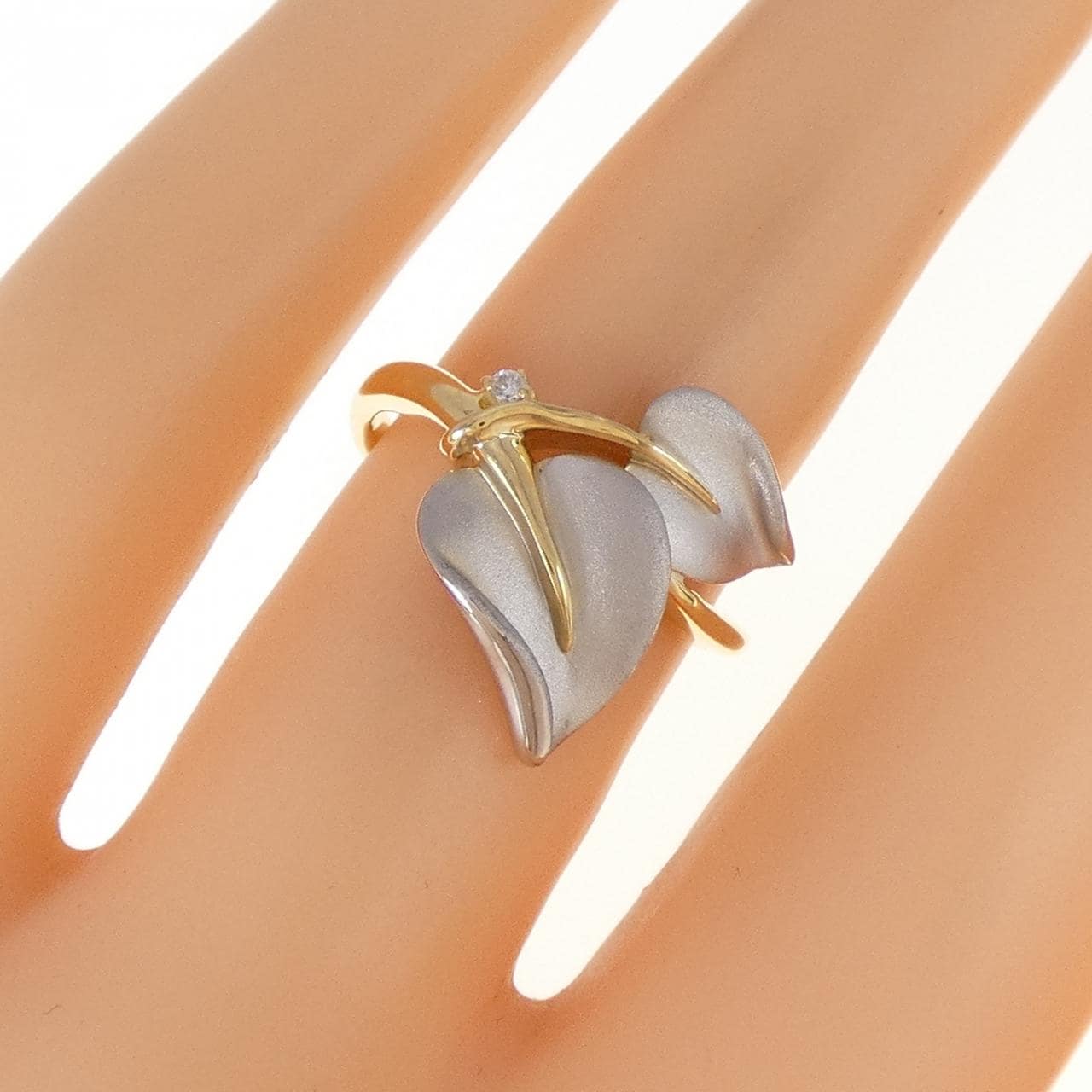 K18YG/PT900 ダイヤモンド リング 0.01CT