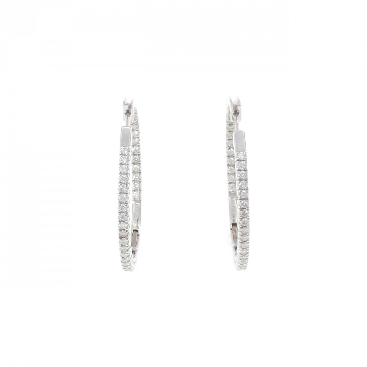 K18WG ダイヤモンド ピアス 1.00CT
