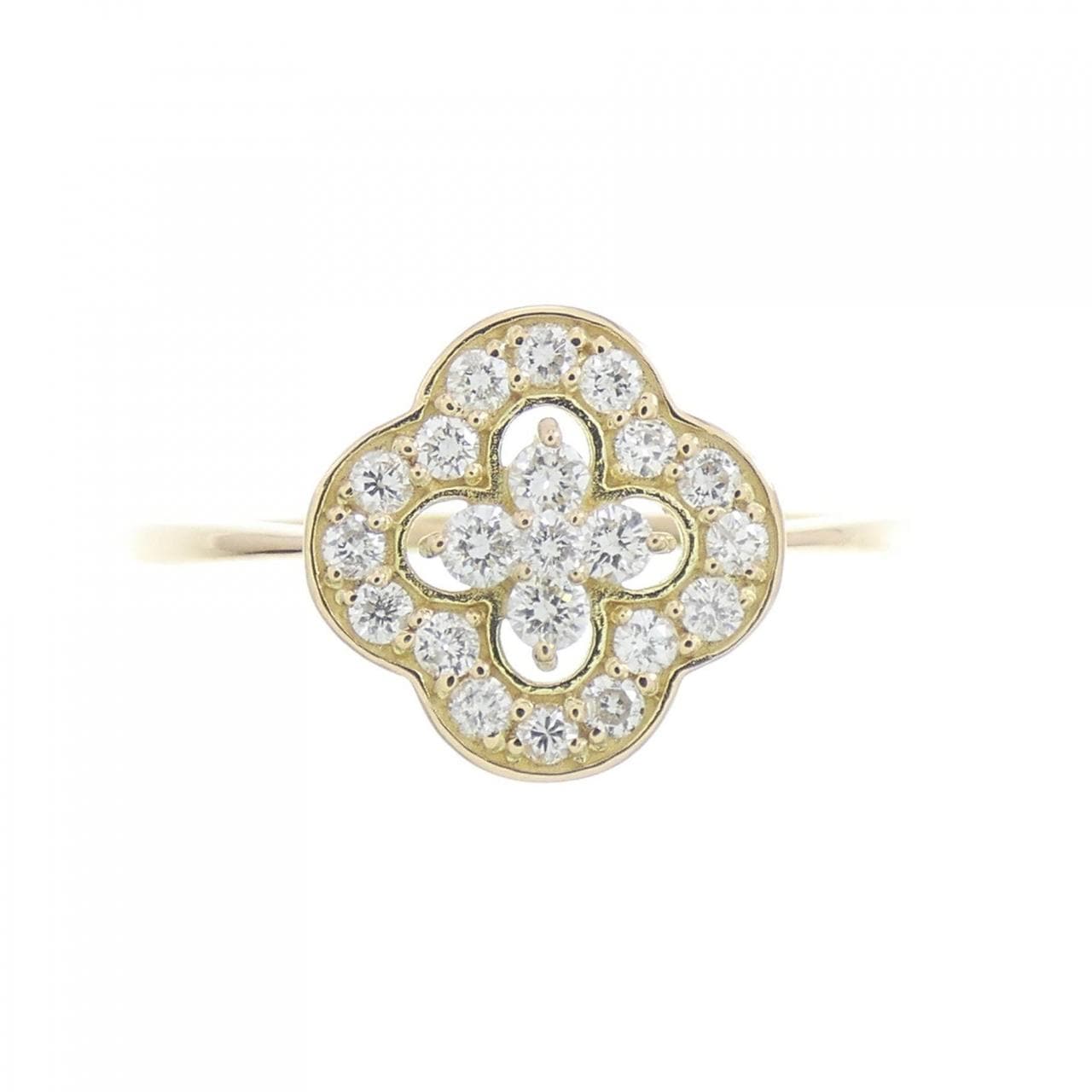 [Remake] K18YG flower Diamond ring 0.20CT