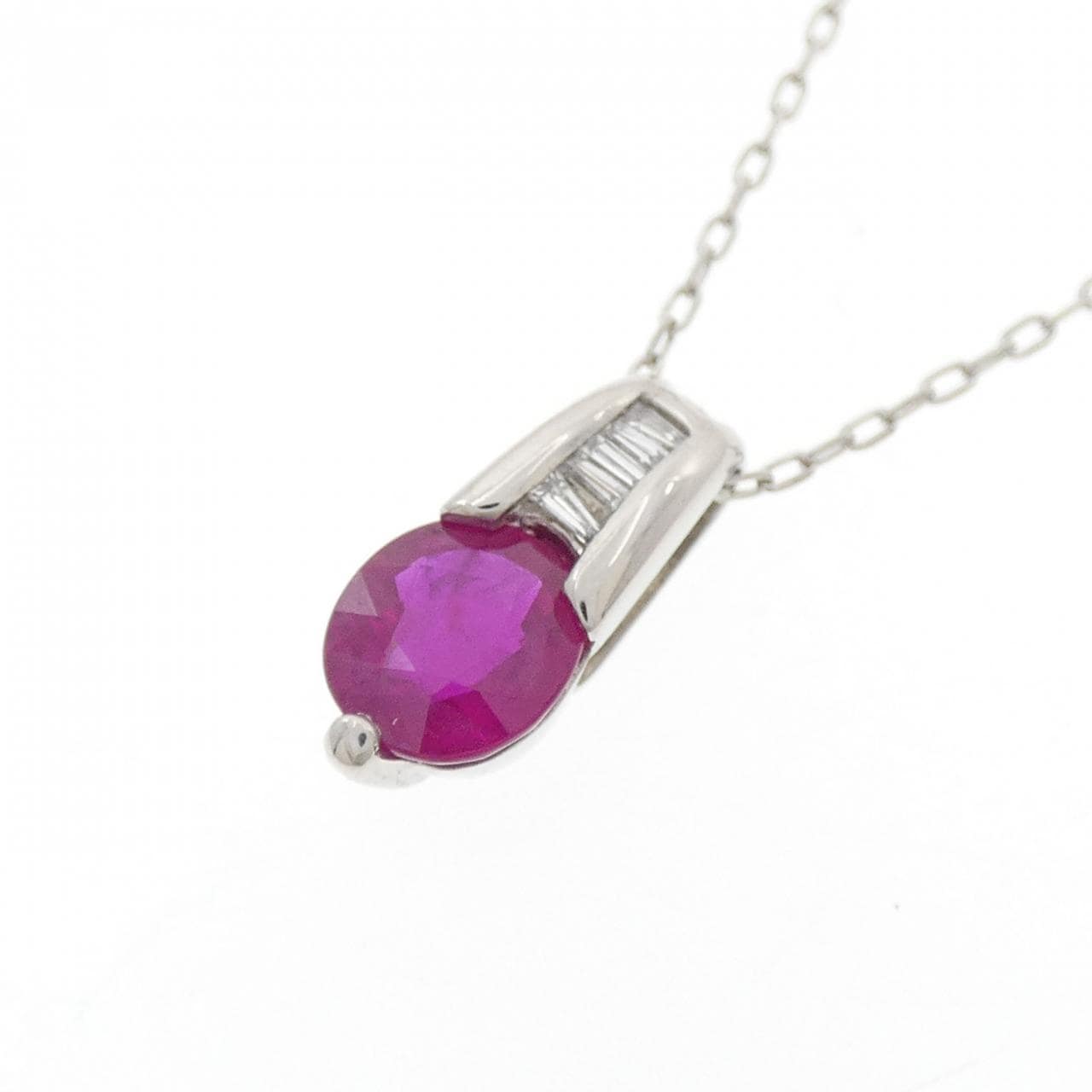 PT900/PT850 ルビー ネックレス 1.28CT